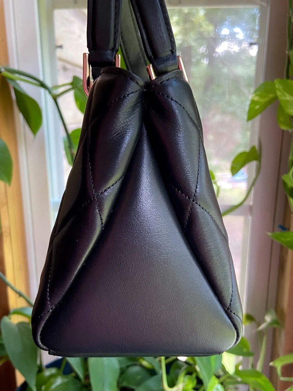 Kate Spade New York Carey Quilted Sullivan Satchel in Black Evening Bag NWOT